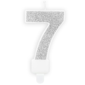 Number Candle - 7 - Silver